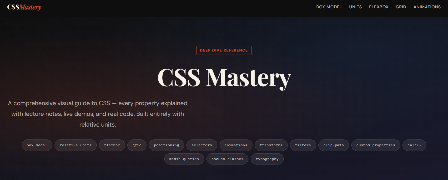 CSS mastery project preview